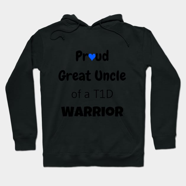 Proud Great Uncle Black Text Blue Heart Hoodie by CatGirl101